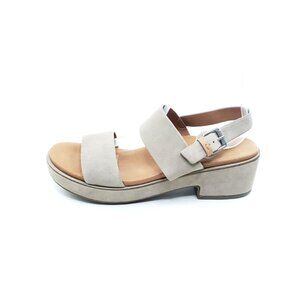 Gentle Souls Talia Sandals Block Heel Womens Taupe Suede Size 10